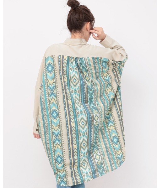 チチカカ（チチカカ）の「ファブリックプリントドッキングワンピース（ワンピース・レディース・ブラック/カーキ/ライトベージュ・FREE）」の15枚目の写真