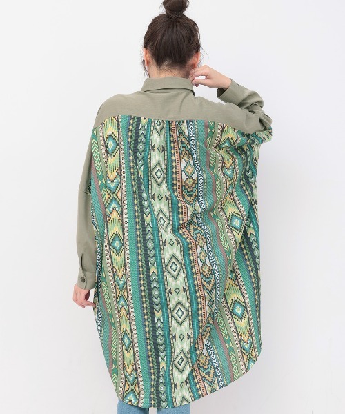 チチカカ（チチカカ）の「ファブリックプリントドッキングワンピース（ワンピース・レディース・ブラック/カーキ/ライトベージュ・FREE）」の16枚目の写真