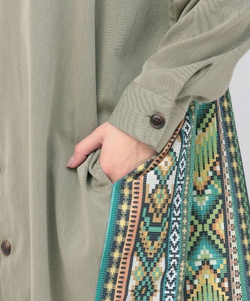 チチカカ（チチカカ）の「ファブリックプリントドッキングワンピース（ワンピース・レディース・ブラック/カーキ/ライトベージュ・FREE）」の19枚目の写真