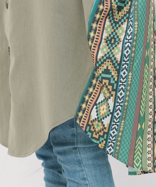 チチカカ（チチカカ）の「ファブリックプリントドッキングワンピース（ワンピース・レディース・ブラック/カーキ/ライトベージュ・FREE）」の20枚目の写真