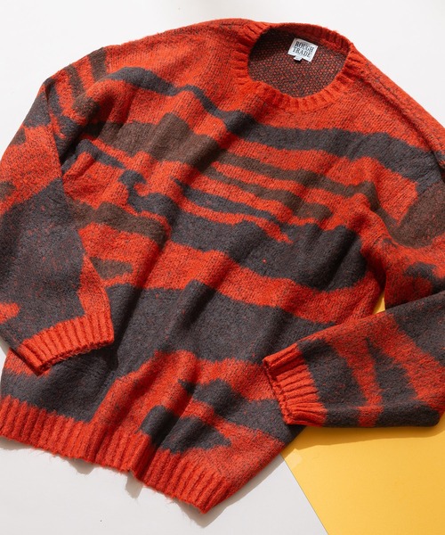 【ROUGH TRADE/ラフトレード】モヘアライク クルーネックマーブル柄ニット（ニット/セーター）｜ROUGH TRADE（ラフトレード）