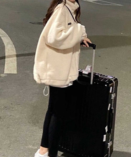 SPIGA（スピーガ）の「モコモコボアジップアップスタンドブルゾン（ブルゾン・レディース・ピンク/アイボリー・FREE）」の2枚目の写真