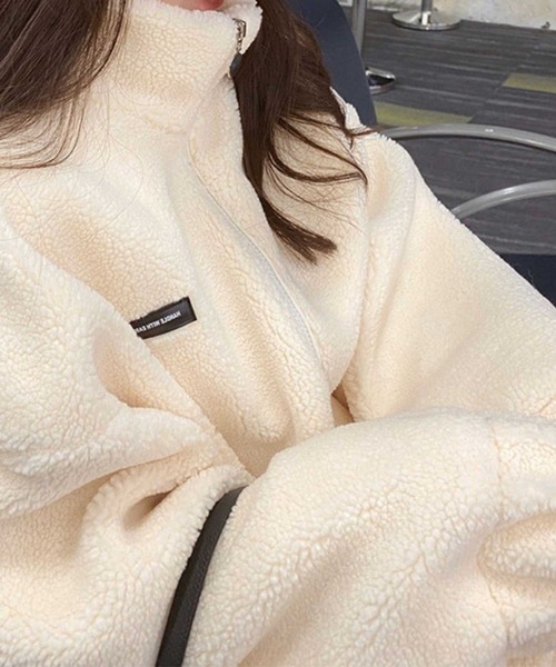 SPIGA（スピーガ）の「モコモコボアジップアップスタンドブルゾン（ブルゾン・レディース・ピンク/アイボリー・FREE）」の6枚目の写真