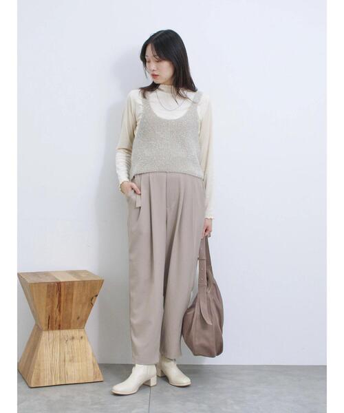 Samansa Mos2 blue（サマンサモスモスブルー）の「ウエストベルトカーブパンツ（その他パンツ・レディース・カーキ/チャコールグレー/ベージュ・F）」の5枚目の写真