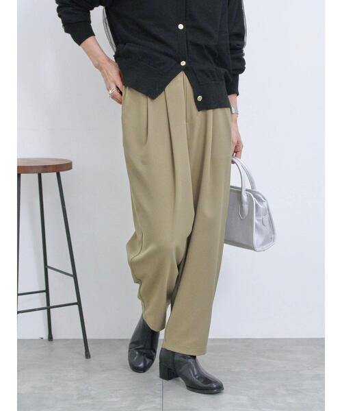 Samansa Mos2 blue（サマンサモスモスブルー）の「ウエストベルトカーブパンツ（その他パンツ・レディース・カーキ/チャコールグレー/ベージュ・F）」の7枚目の写真