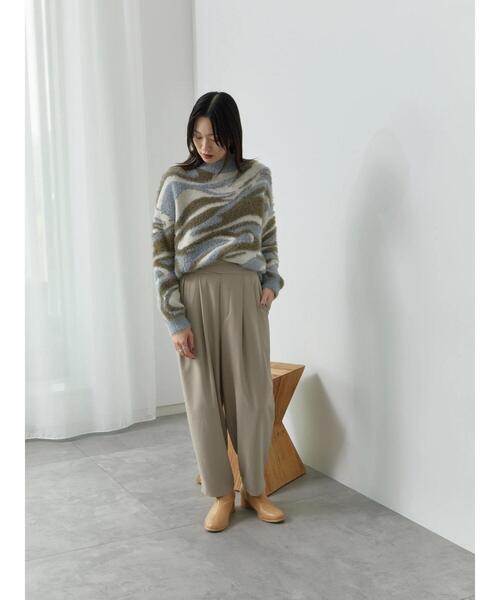 Samansa Mos2 blue（サマンサモスモスブルー）の「ウエストベルトカーブパンツ（その他パンツ・レディース・カーキ/チャコールグレー/ベージュ・F）」の13枚目の写真