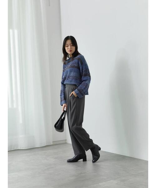 Samansa Mos2 blue（サマンサモスモスブルー）の「ウエストベルトカーブパンツ（その他パンツ・レディース・カーキ/チャコールグレー/ベージュ・F）」の18枚目の写真