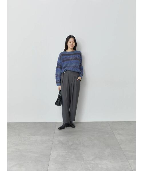 Samansa Mos2 blue（サマンサモスモスブルー）の「ウエストベルトカーブパンツ（その他パンツ・レディース・カーキ/チャコールグレー/ベージュ・F）」の21枚目の写真