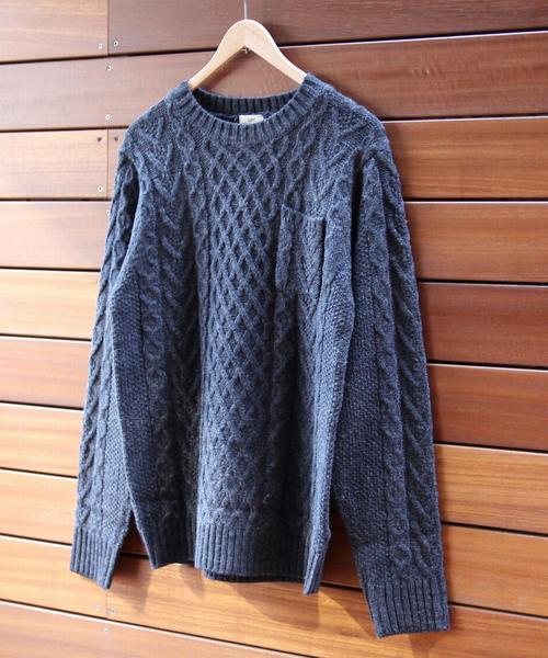 coen(コーエン)の「アランケーブルニットプルオーバー(ニット/セーター・メンズ・グレー/ダークグレー/ネイビー/マスタード・SMALL/MEDIUM/X-LARGE/LARGE)」の4枚目の写真