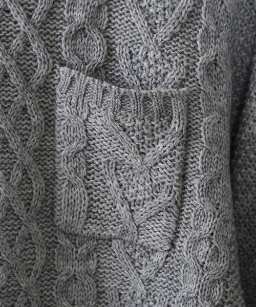 coen(コーエン)の「アランケーブルニットプルオーバー(ニット/セーター・メンズ・グレー/ダークグレー/ネイビー/マスタード・SMALL/MEDIUM/X-LARGE/LARGE)」の12枚目の写真