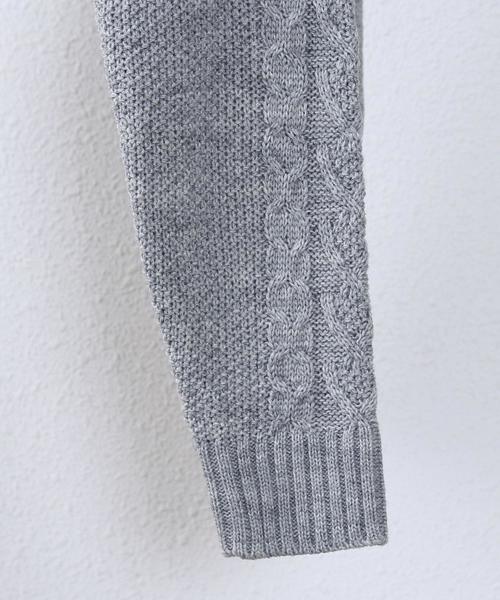 coen(コーエン)の「アランケーブルニットプルオーバー(ニット/セーター・メンズ・グレー/ダークグレー/ネイビー/マスタード・SMALL/MEDIUM/X-LARGE/LARGE)」の6枚目の写真