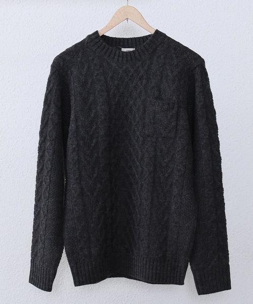 coen(コーエン)の「アランケーブルニットプルオーバー(ニット/セーター・メンズ・グレー/ダークグレー/ネイビー/マスタード・SMALL/MEDIUM/X-LARGE/LARGE)」の17枚目の写真