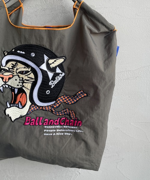 ボールアンドチェーン　トライト　刺繍 コラボバッグ　パンジー　黒 ボールアンドチェーン トライト 刺繍 コラボバッグ パンジー 黒