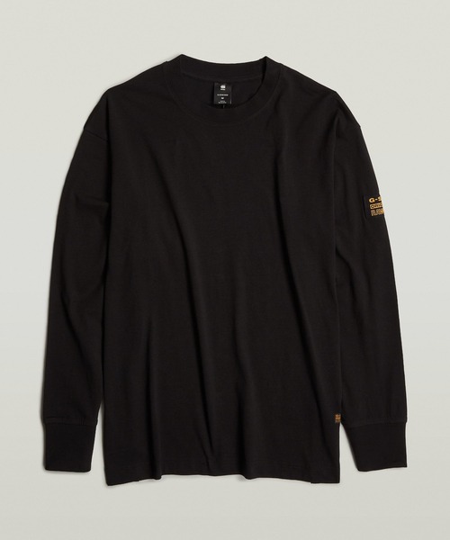 G-STAR（ジースター）の「SLEEVE PATCH T-SHIRT/オーバーサイズスリーブパッチブランドロゴロングスリーブT（Tシャツ/カットソー・メンズ・ダークブラック/ホワイト・SMALL/MEDIUM/LARGE）」の4枚目の写真