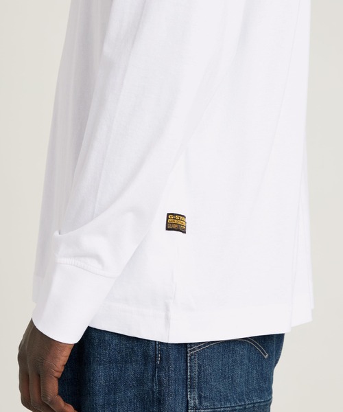 G-STAR（ジースター）の「SLEEVE PATCH T-SHIRT/オーバーサイズスリーブパッチブランドロゴロングスリーブT（Tシャツ/カットソー・メンズ・ダークブラック/ホワイト・SMALL/MEDIUM/LARGE）」の8枚目の写真