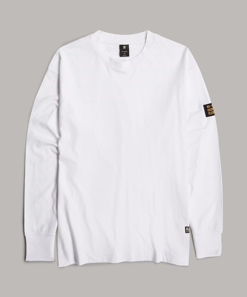 G-STAR（ジースター）の「SLEEVE PATCH T-SHIRT/オーバーサイズスリーブパッチブランドロゴロングスリーブT（Tシャツ/カットソー・メンズ・ダークブラック/ホワイト・SMALL/MEDIUM/LARGE）」の10枚目の写真