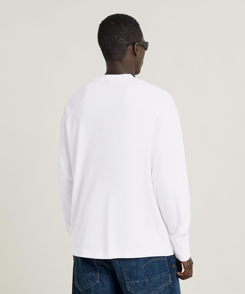 G-STAR（ジースター）の「SLEEVE PATCH T-SHIRT/オーバーサイズスリーブパッチブランドロゴロングスリーブT（Tシャツ/カットソー・メンズ・ダークブラック/ホワイト・SMALL/MEDIUM/LARGE）」の7枚目の写真