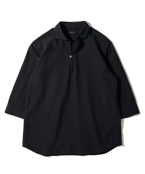 TETE HOMME（テットオム）の「【WEB限定】パナマ織り7分袖カプリシャツ / スキッパーシャツ（シャツ/ブラウス・メンズ・ベージュ/ピンク/ブラック/ホワイト系1/ネイビー系1/ホワイト/ネイビー/ミント・LARGE/X-LARGE/MEDIUM）」の13枚目の写真