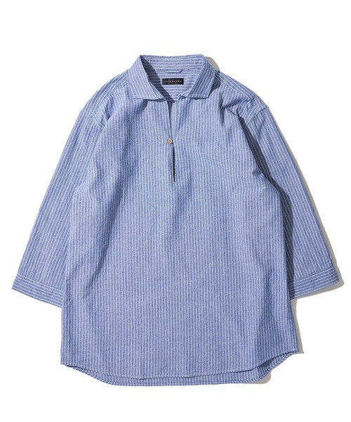 TETE HOMME（テットオム）の「【WEB限定】パナマ織り7分袖カプリシャツ / スキッパーシャツ（シャツ/ブラウス・メンズ・ベージュ/ピンク/ブラック/ホワイト系1/ネイビー系1/ホワイト/ネイビー/ミント・LARGE/X-LARGE/MEDIUM）」の21枚目の写真