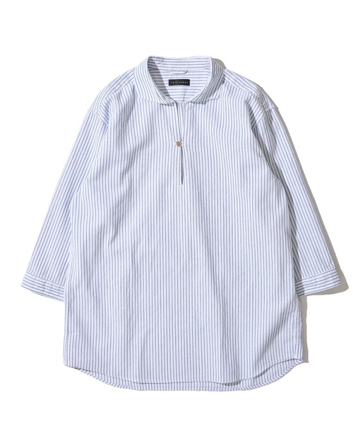 TETE HOMME（テットオム）の「【WEB限定】パナマ織り7分袖カプリシャツ / スキッパーシャツ（シャツ/ブラウス・メンズ・ベージュ/ピンク/ブラック/ホワイト系1/ネイビー系1/ホワイト/ネイビー/ミント・LARGE/X-LARGE/MEDIUM）」の11枚目の写真