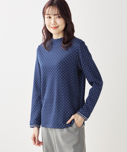 DECOY SINCE 1981（デコイシンスイチキュウハチイチ）の「ジャガードハイネックプルオーバー（Tシャツ/カットソー・レディース・ネイビー/アイボリー・M/L/LL）」の2枚目の写真