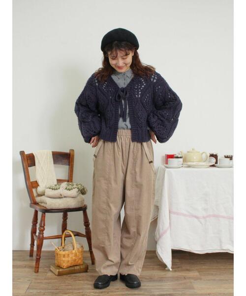 Samansa Mos2（サマンサ モスモス）の「柄編み透かし前後2WAYリボン