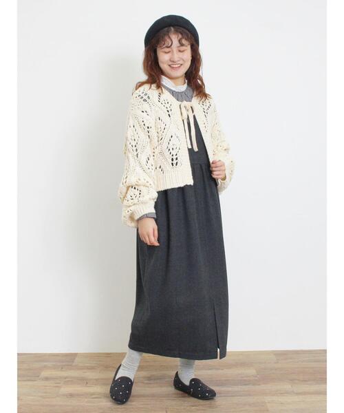 Samansa Mos2（サマンサ モスモス）の「柄編み透かし前後2WAYリボン