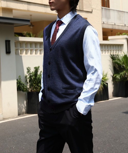 Cloudstyle（クラウドスタイル）の「【Cloudstyle】BIZニット ニットジレ（ベスト・メンズ・ライトグレー/ダークグレー/ブラウン/ネイビー/グレー・XX-LARGE/MEDIUM/X-LARGE/LARGE）」の5枚目の写真