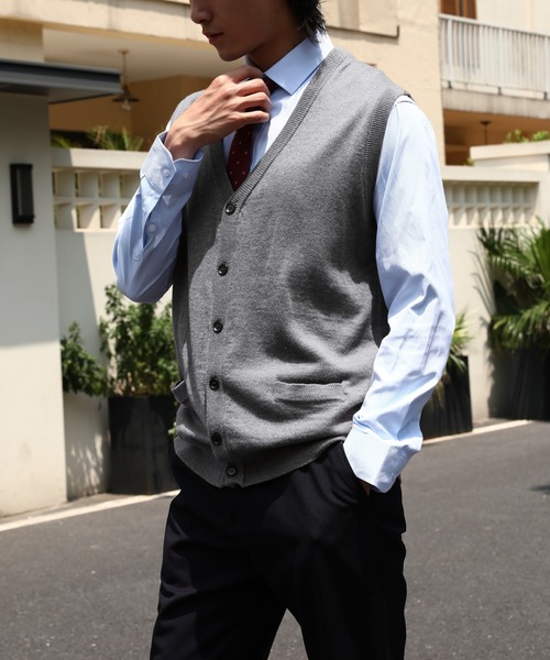 Cloudstyle（クラウドスタイル）の「【Cloudstyle】BIZニット ニットジレ（ベスト・メンズ・ライトグレー/ダークグレー/ブラウン/ネイビー/グレー・XX-LARGE/MEDIUM/X-LARGE/LARGE）」の3枚目の写真