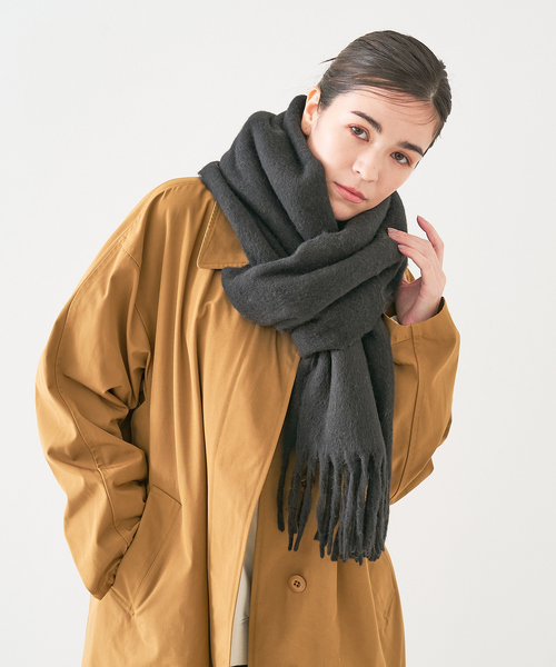 collex（コレックス）の「フカフカライトブークレーマフラー（ストール/ショール・レディース・アイボリー/ピンク/ブラック・フリー）」の17枚目の写真