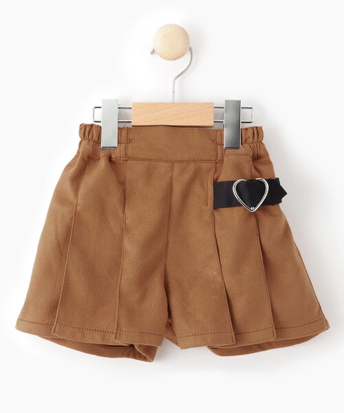 SHOO・LA・RUE（シューラルー）の「◆【110-140cm】フェイクスエードプリーツキュロット（その他パンツ・キッズ・ブラック/キャメル・13/12/11/14）」の3枚目の写真