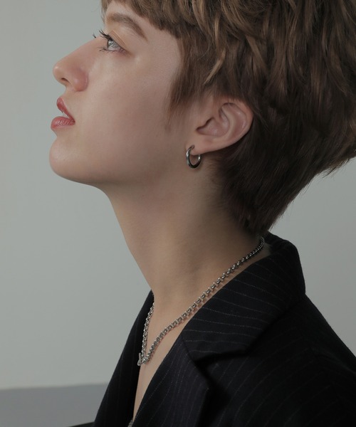 ORLEAN(オルレアン)の「【ORLEAN】ワンタッチフープピアス 17mm 316L(ピアス(両耳用)・レディース・シルバー/ゴールド・フリー)」の12枚目の写真