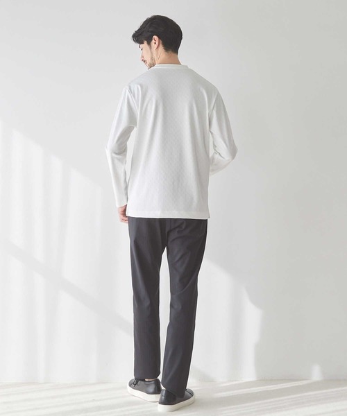 UNION STATION(ユニオンステーション)の「<UNION STATION by MEN'S BIGI>ジオメトリックパターン VネックロンT(Tシャツ/カットソー・メンズ・ホワイト/ブラック・XL/L/M/S)」の8枚目の写真