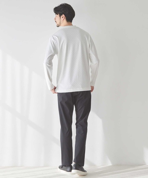 UNION STATION(ユニオンステーション)の「<UNION STATION by MEN'S BIGI>ジオメトリックパターン VネックロンT(Tシャツ/カットソー・メンズ・ホワイト/ブラック・XL/L/M/S)」の9枚目の写真