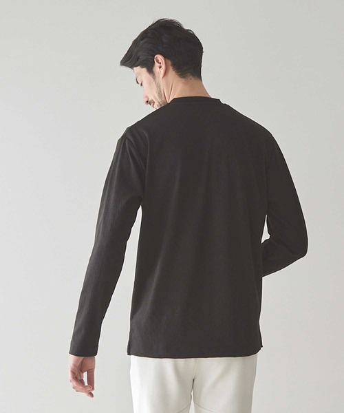 UNION STATION(ユニオンステーション)の「<UNION STATION by MEN'S BIGI>ジオメトリックパターン VネックロンT(Tシャツ/カットソー・メンズ・ホワイト/ブラック・XL/L/M/S)」の12枚目の写真