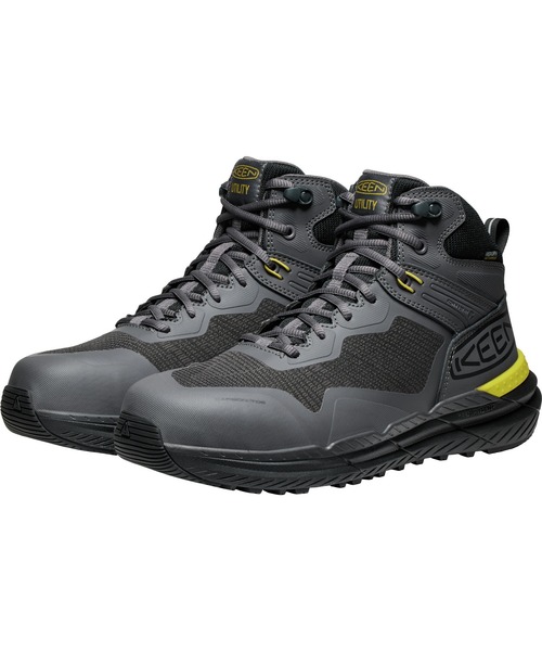 KEEN(キーン)の「SYNCHRO MID WP / シンクロ ミッド ウォータープルーフ / メンズ 安全靴 防水(スニーカー・メンズ・ダークグレー・26.5cm/27cm/27.5cm/28cm/26cm)」の4枚目の写真