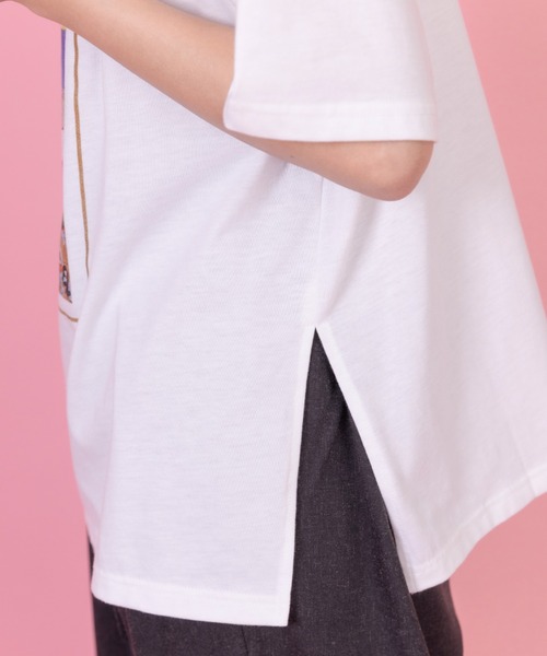 Eimee Law（エイミーロウ）の「アートプリント スリットTシャツ（Tシャツ/カットソー・レディース・ダークネイビー/ライトグリーン/オフホワイト/ライトグレー・FREE）」の19枚目の写真