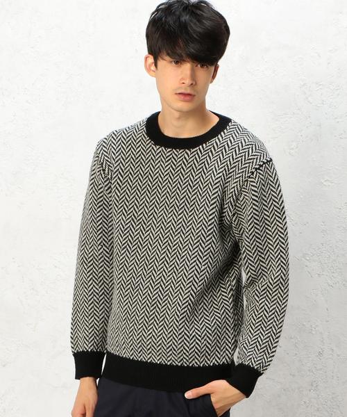 green label relaxing（グリーンレーベルリラクシング）の「H/B JQ C/N 7G ニット◆（ニット/セーター・メンズ・ブラック/ネイビー・SMALL/MEDIUM/LARGE）」の2枚目の写真