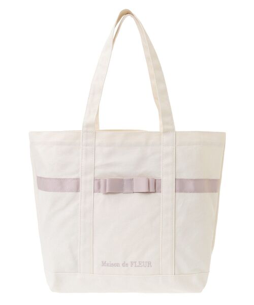 Maison de FLEUR(メゾンドフルール)の「マルチポケット帆布トートMバッグ(トートバッグ・レディース・ブラック/アイボリー/ピンク系その他3・FREE)」の12枚目の写真