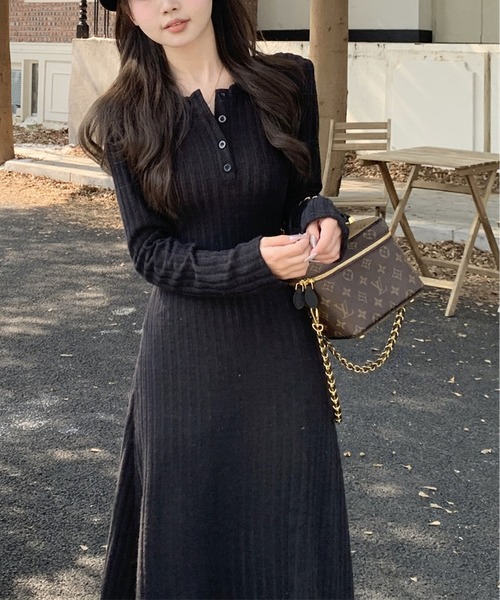 MAISON DE THERESE(メゾン ド テレーズ)の「裏毛付きニットワンピース(ワンピース・レディース・ベージュ/ブラック/グレー・S/M/L)」の11枚目の写真