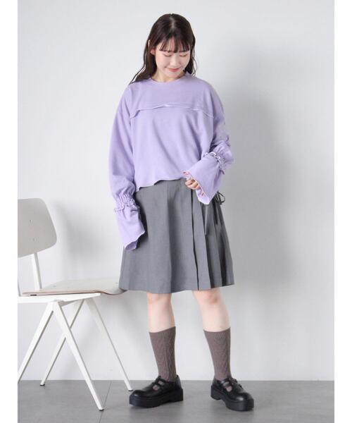 ehka sopo(エヘカソポ)の「◎メロー配色スウェット(Tシャツ/カットソー・レディース・ブラック/ラベンダー/キナリ/グレー・F)」の19枚目の写真