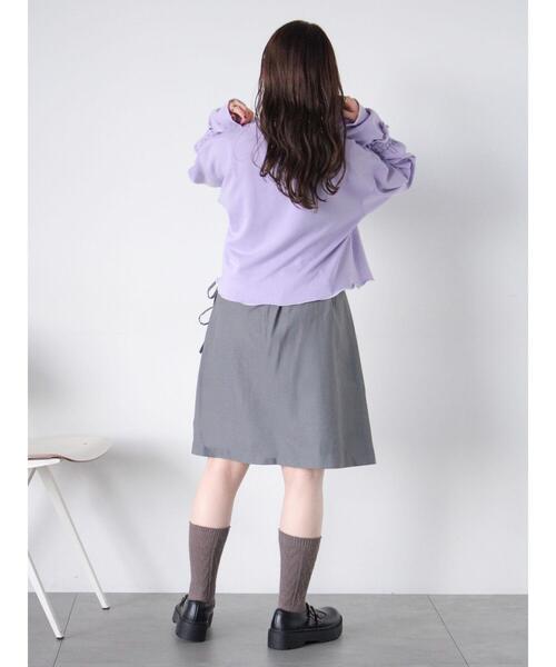 ehka sopo(エヘカソポ)の「◎メロー配色スウェット(Tシャツ/カットソー・レディース・ブラック/ラベンダー/キナリ/グレー・F)」の21枚目の写真