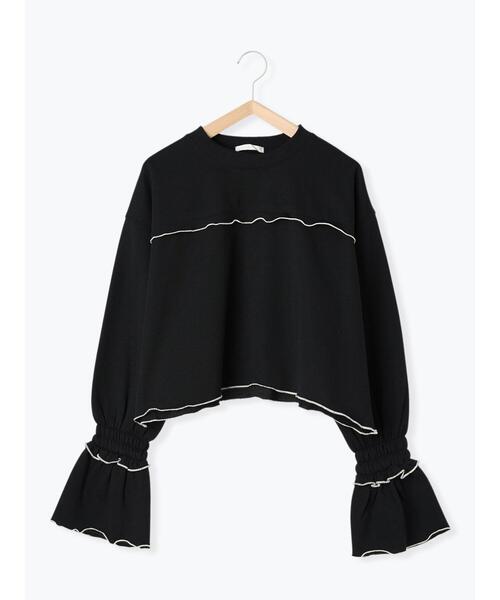 ehka sopo(エヘカソポ)の「◎メロー配色スウェット(Tシャツ/カットソー・レディース・ブラック/ラベンダー/キナリ/グレー・F)」の18枚目の写真