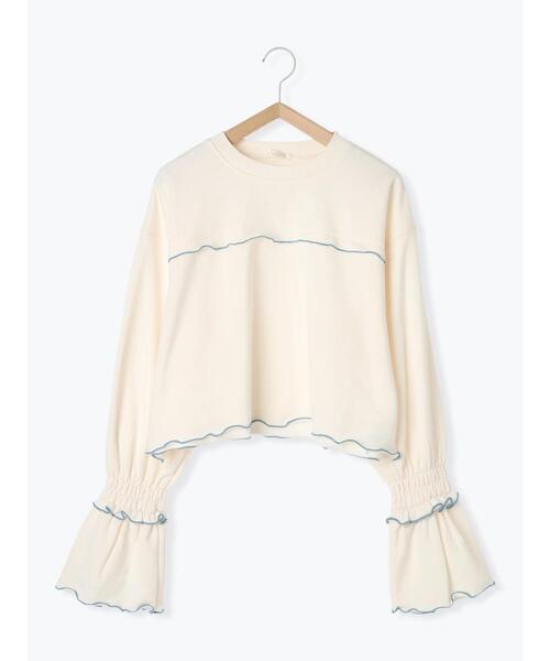 ehka sopo(エヘカソポ)の「◎メロー配色スウェット(Tシャツ/カットソー・レディース・ブラック/ラベンダー/キナリ/グレー・F)」の7枚目の写真