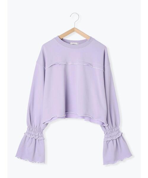 ehka sopo(エヘカソポ)の「◎メロー配色スウェット(Tシャツ/カットソー・レディース・ブラック/ラベンダー/キナリ/グレー・F)」の8枚目の写真