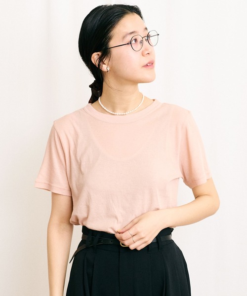 fig London(フィグロンドン)の「mousse short sleeve(Tシャツ/カットソー・レディース・イエロー/ダークブラウン/ピンク・FREE)」の4枚目の写真