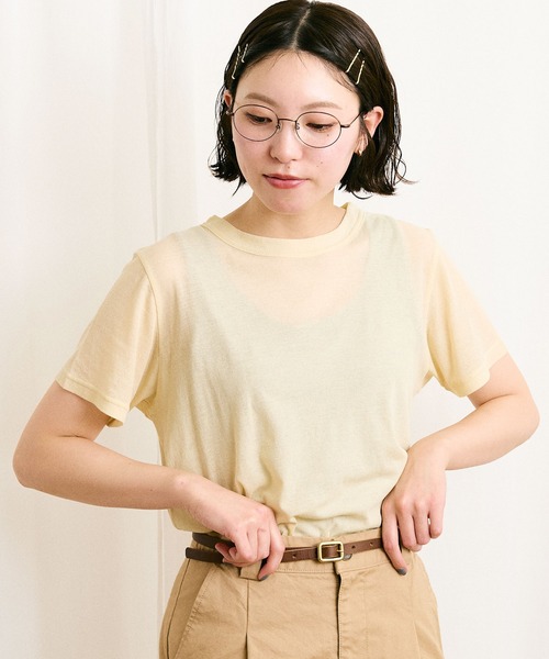 fig London(フィグロンドン)の「mousse short sleeve(Tシャツ/カットソー・レディース・イエロー/ダークブラウン/ピンク・FREE)」の9枚目の写真