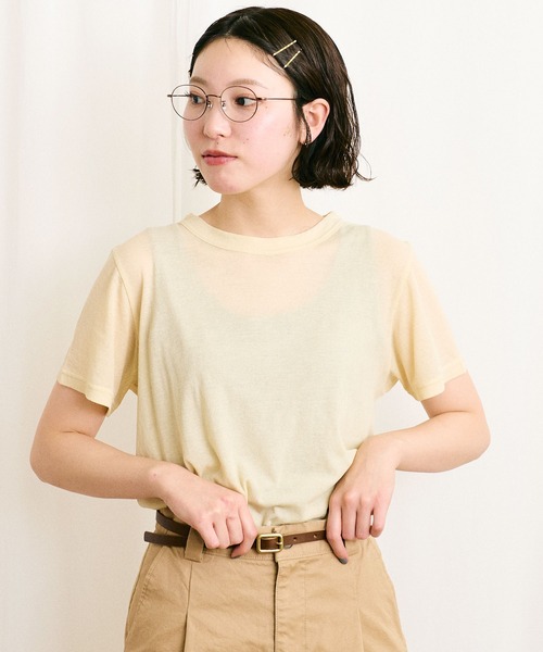 fig London(フィグロンドン)の「mousse short sleeve(Tシャツ/カットソー・レディース・イエロー/ダークブラウン/ピンク・FREE)」の10枚目の写真