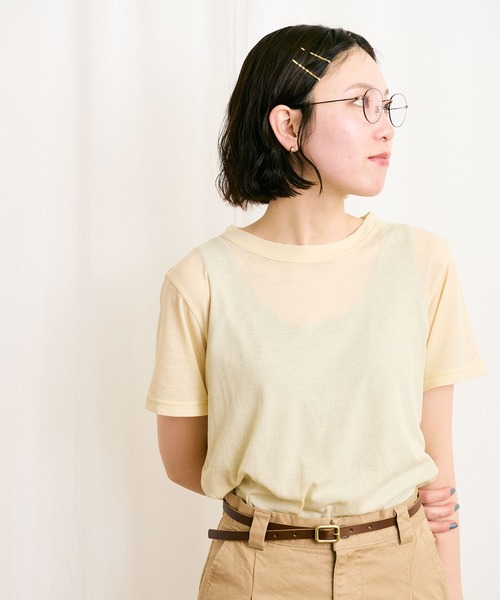 fig London(フィグロンドン)の「mousse short sleeve(Tシャツ/カットソー・レディース・イエロー/ダークブラウン/ピンク・FREE)」の11枚目の写真