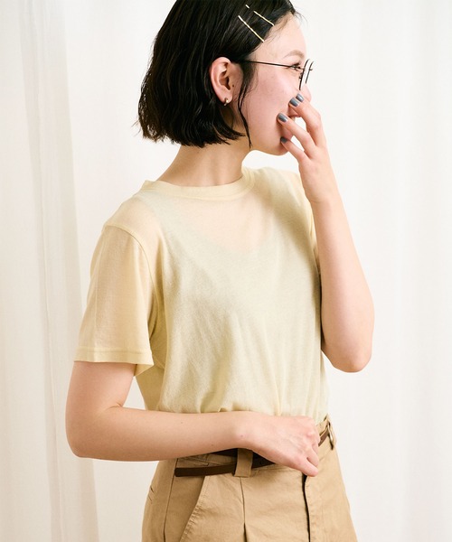 fig London(フィグロンドン)の「mousse short sleeve(Tシャツ/カットソー・レディース・イエロー/ダークブラウン/ピンク・FREE)」の12枚目の写真